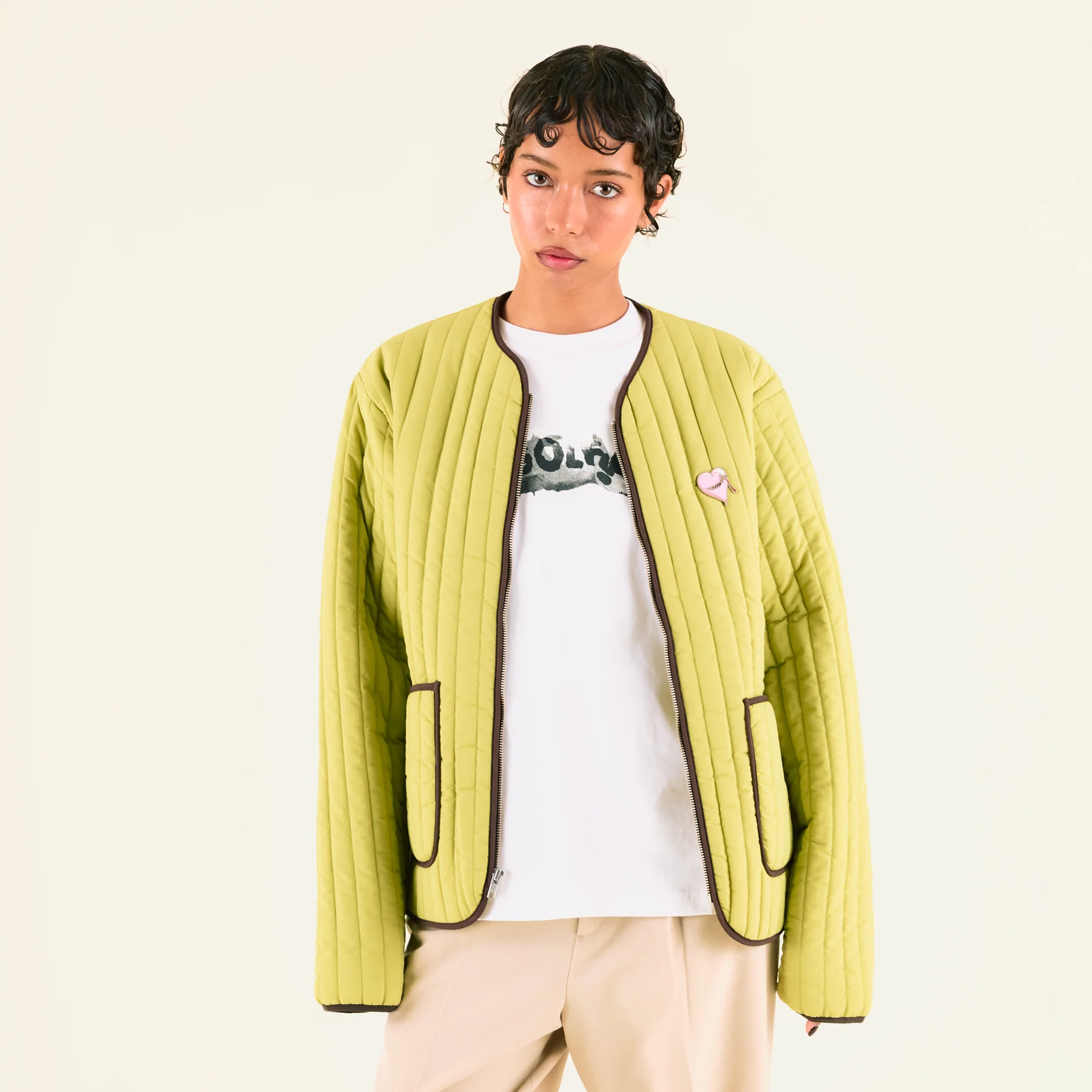 STITCHED HEART QUILTED JACKET by GOLF WANG - Image 14